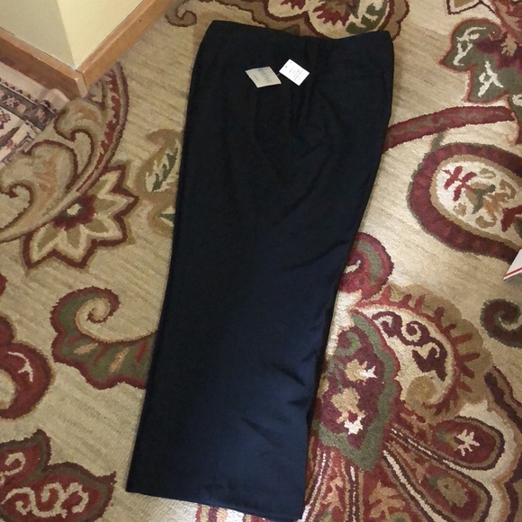 KASPER size 24W Dress Trouser Flat Front Part Elasticwaist Straight Leg $89 NEW - Picture 3 of 11